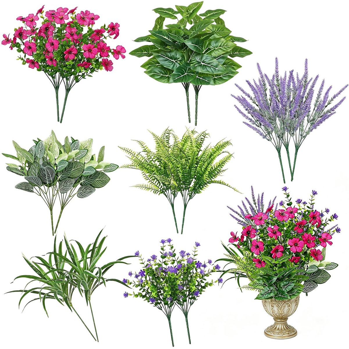 Solidchoice - Set van 20 Weerbestendige Kunstplanten voor Tuindecoratie