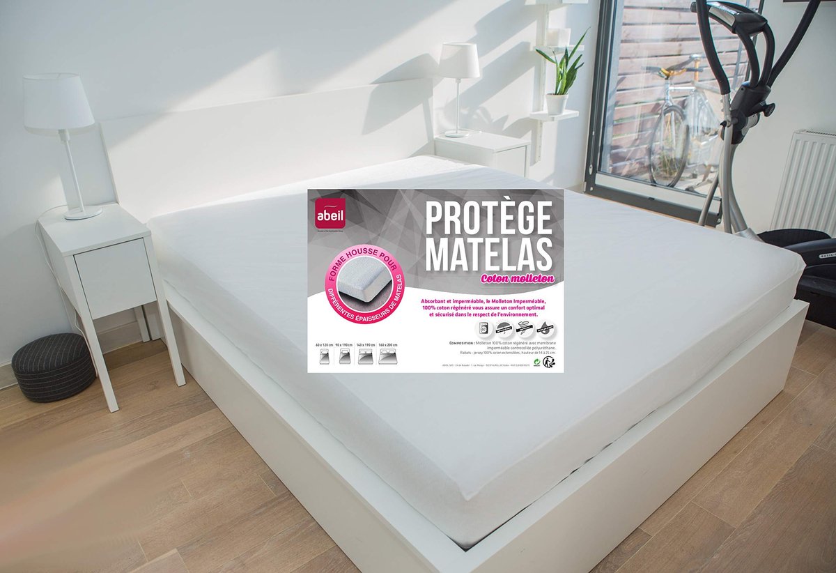 Solidchoice - Waterdichte Matrasbeschermer 140 x 190 cm van 100% Katoen