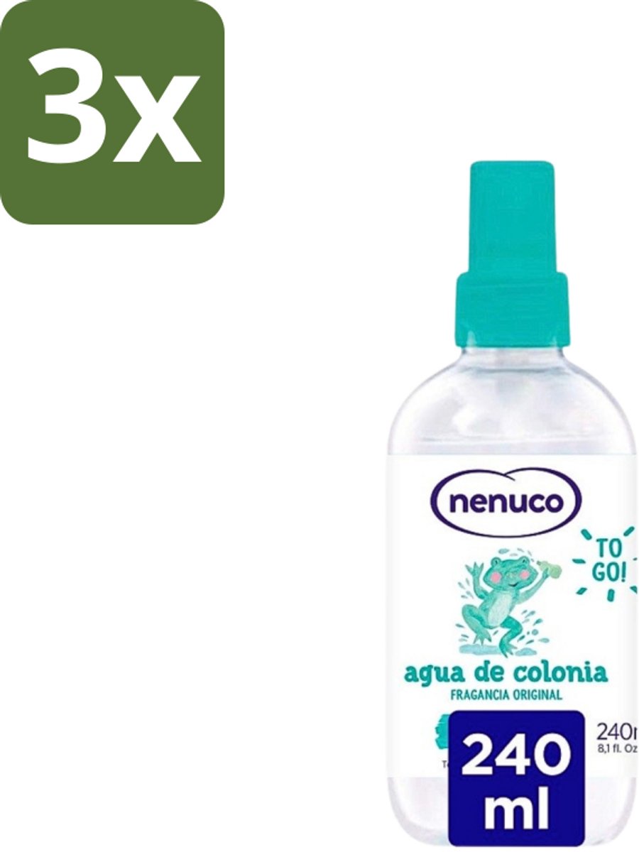 Nenuco - Cologne - Eau de Cologne - Originele Geur - Sprayflacon - 240 ml - Bulkverpakking - 3 stuks