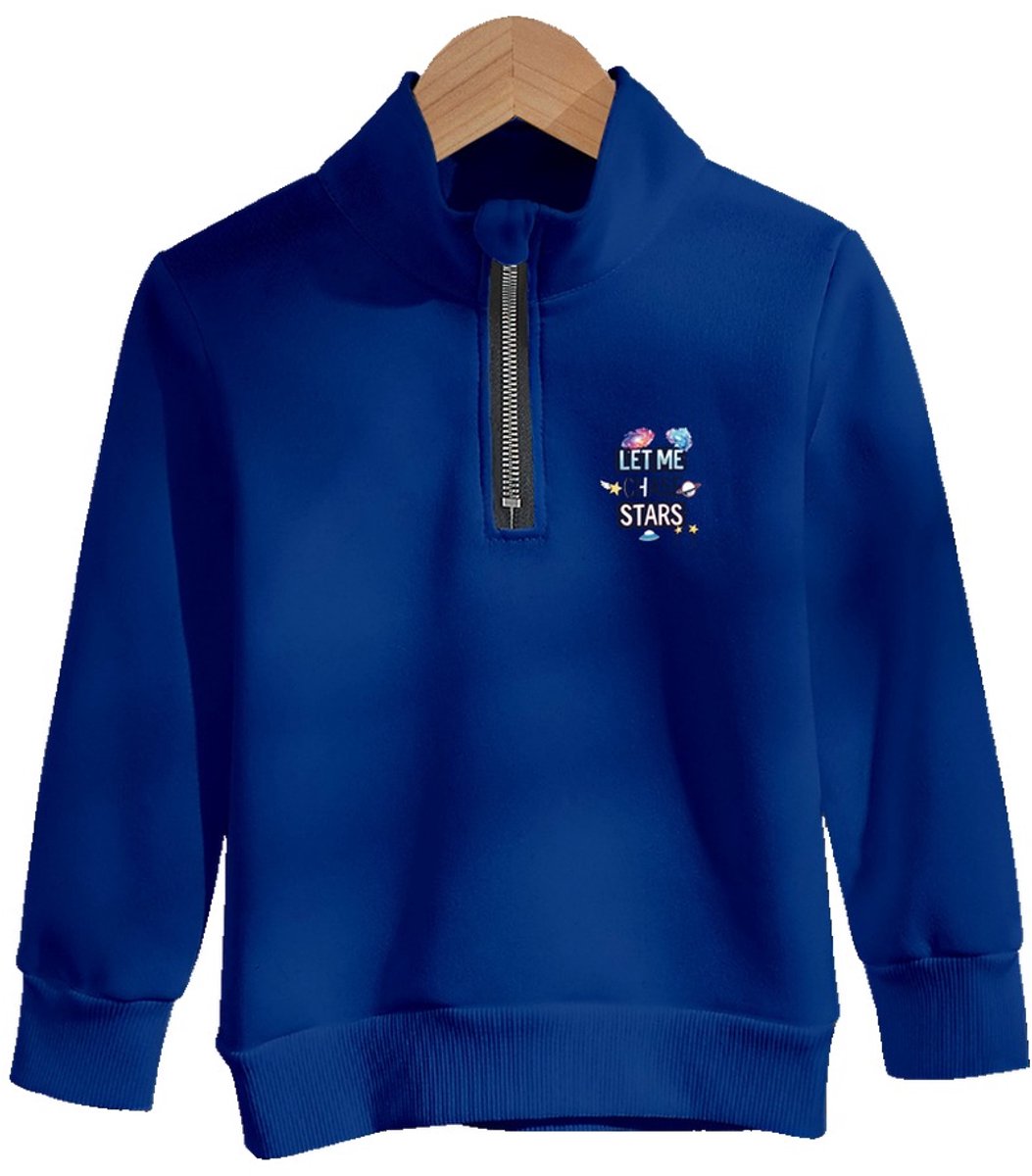 Currero Quarter Zip Jongens Sweater Met Rits Jumper Quarterzip Hoodie Jongen Warme Trui Vest Lang Coltrui 9 Jaar Blauw