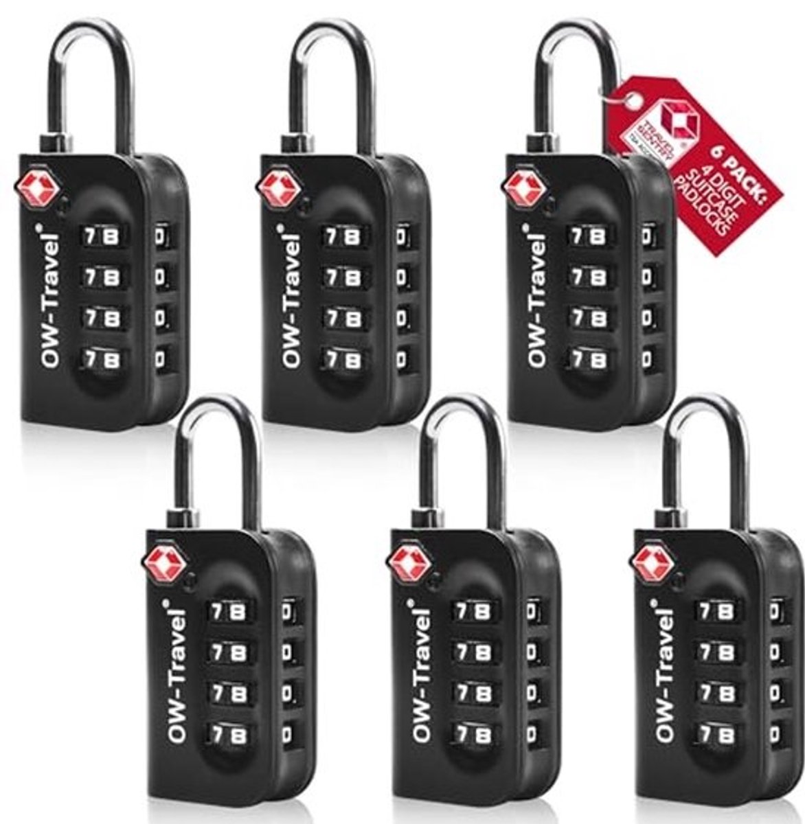 TSA Slot Hangslot met 4 Cijferige Combinatie voor Koffers en Tassen