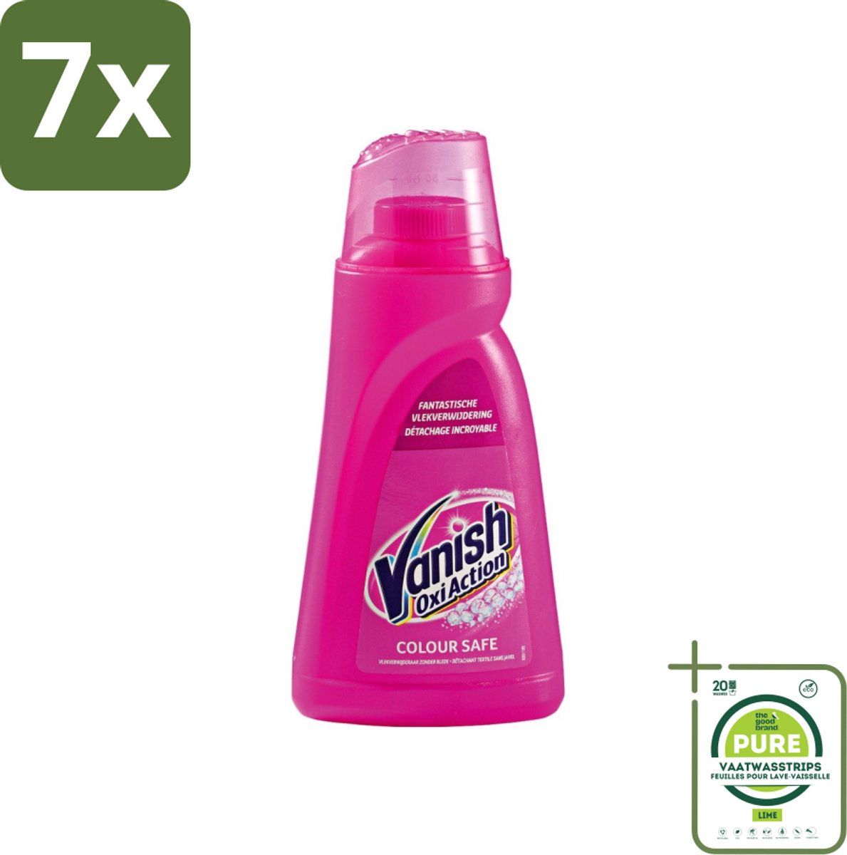 7 x Vanish Oxi Action - Veilige Kleur - Vlekkenverwijderaar Gel - Zonder Bleek - Gekleurde Was - 1 L - Grootverpakking - Vlekkenverwijderaar - Wasmiddel - Gekleurde Was - Vlekken Verwijderen - Wasvlekken