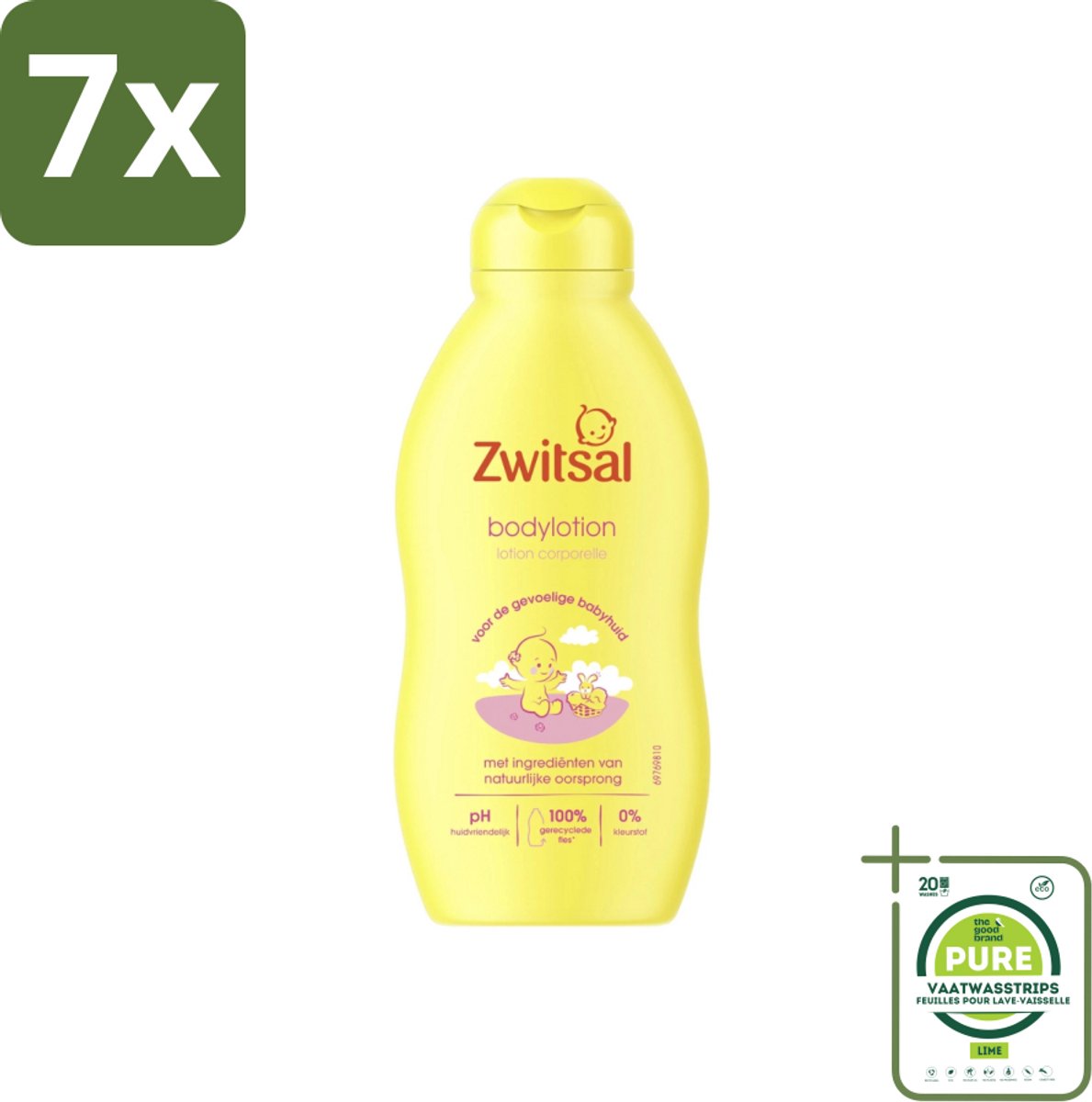 7 x Zwitsal - Babyverzorging - Bodylotion - Voor de Gevoelige Babyhuid - 200 ml - Grootverpakking - Babylotion - Babyhuid - Gevoelige Huid - Zwitsal - Hydraterende Lotion