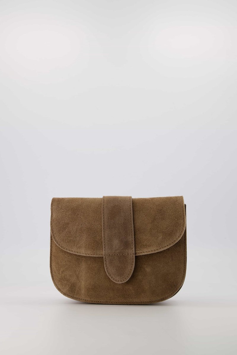 Teatro - Maan - Crossbodytasje - Schoudertasje - Suede - Leer - Taupe