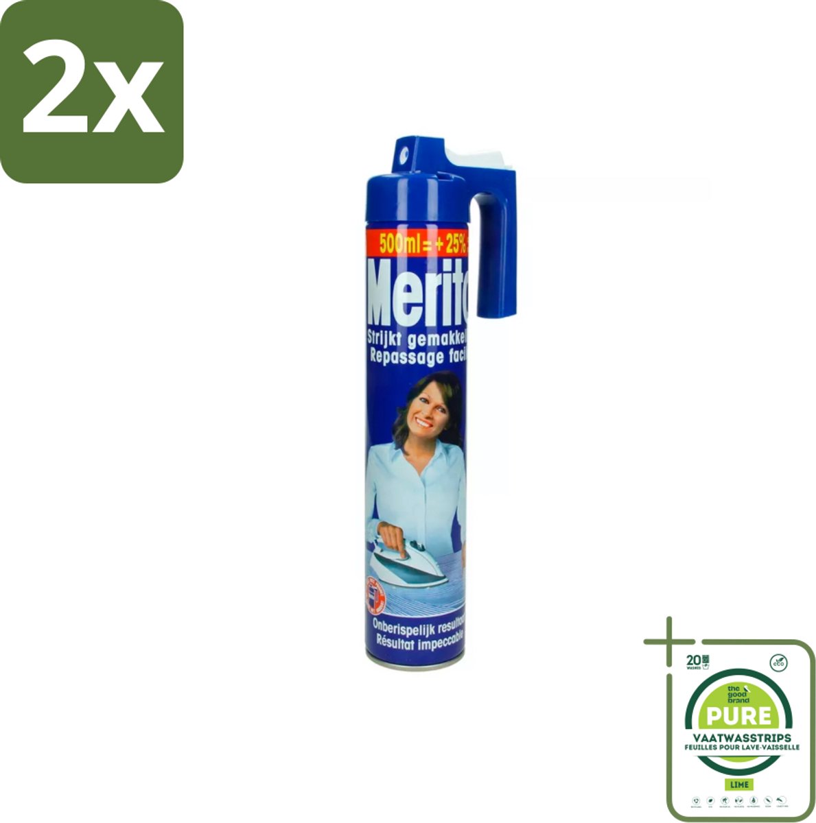 Merito - Strijkspray - 500 ml - Voordeelverpakking - 2 stuks - Strijkspray - Kledingverzorging