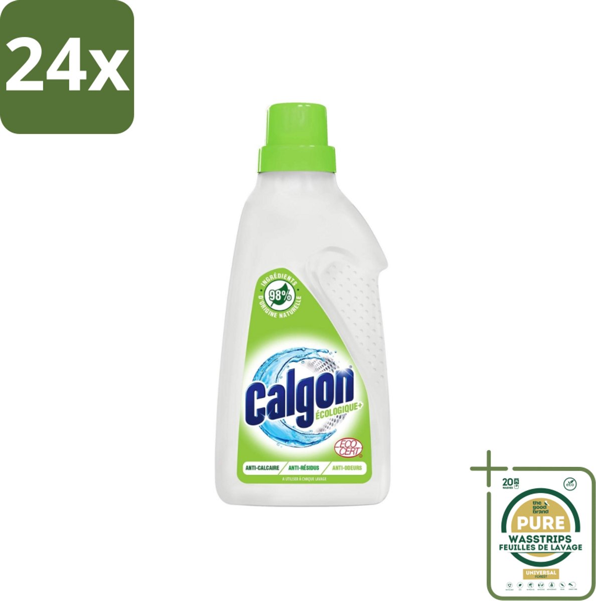 Calgon - Wasmachinereiniger - Gel - Ecologisch - Tegen Kalkaanslag / Wasmiddelresten / Geuren - 750ml - 15 Wasbeurten - Voordeelverpakking - 24 stuks - Kalk verwijderaar - Wasmiddelresten