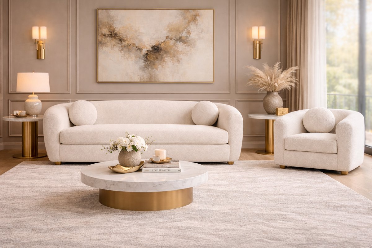 Milano Curve – Koningstijl – Luxe Curve Bank – Organische Design Bank – Gebogen Bank voor Woonkamer