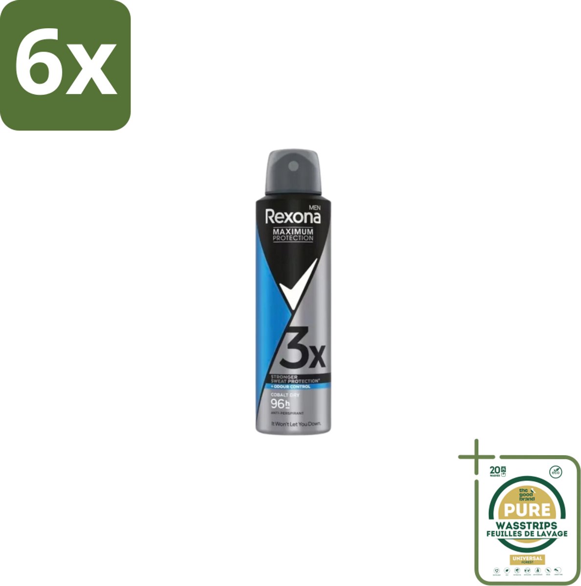 Rexona – Deodorant Spray – Maximum Protection Cobalt Dry – 150 ml - Voordeelverpakking - 6 stuks - Droge oksel - Frisheid