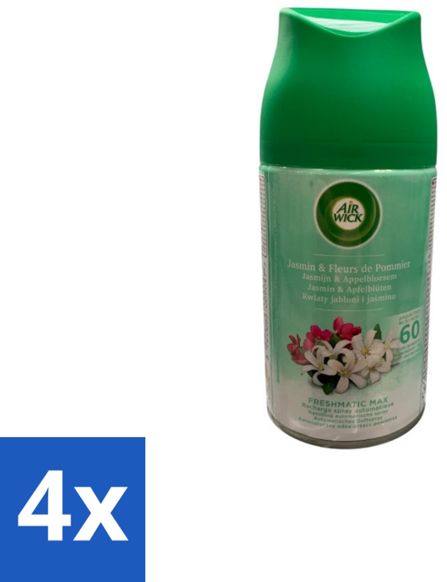 Air Wick – Navulling – Freshmatic Jasmijn & Appelbloesem – 250 ml - Voordeelverpakking - 4 stuks