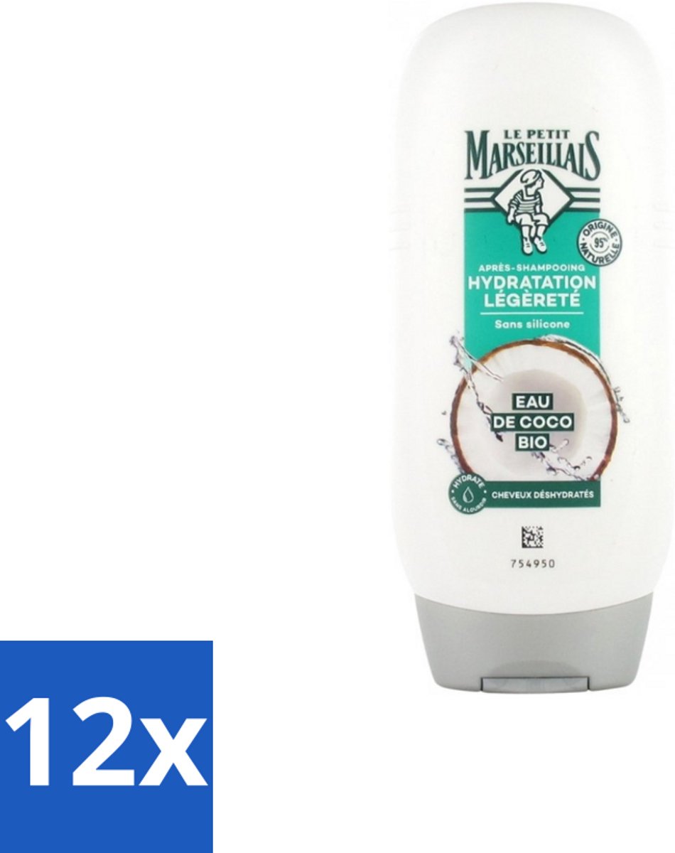 Le Petit Marseillais – Conditioner – Eau de Coco Bio – 250 ml - Voordeelverpakking - 12 stuks