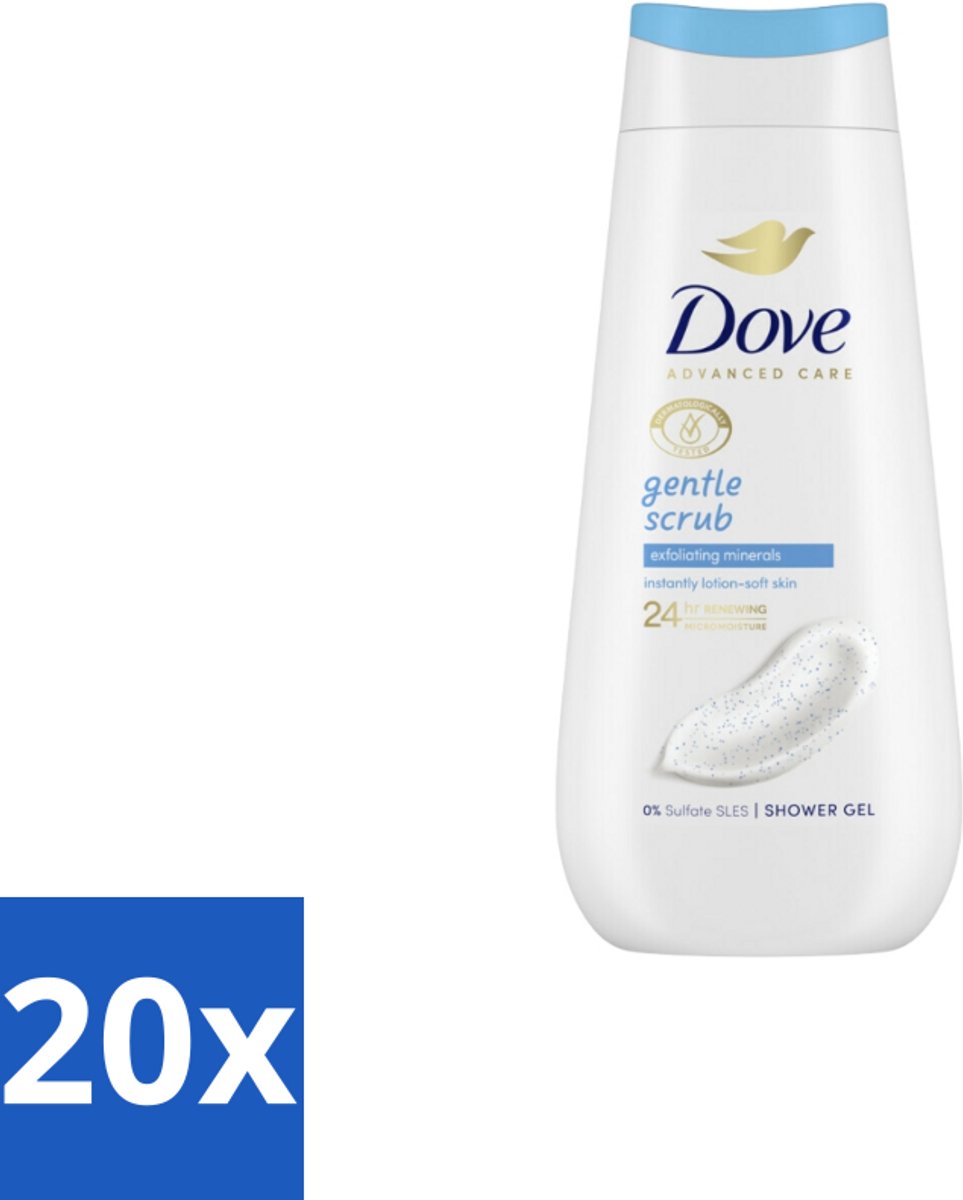 Dove – Douchegel – Advanced Care Gentle Scrub – 225 ml - Bulkverpakking - 20 stuks
