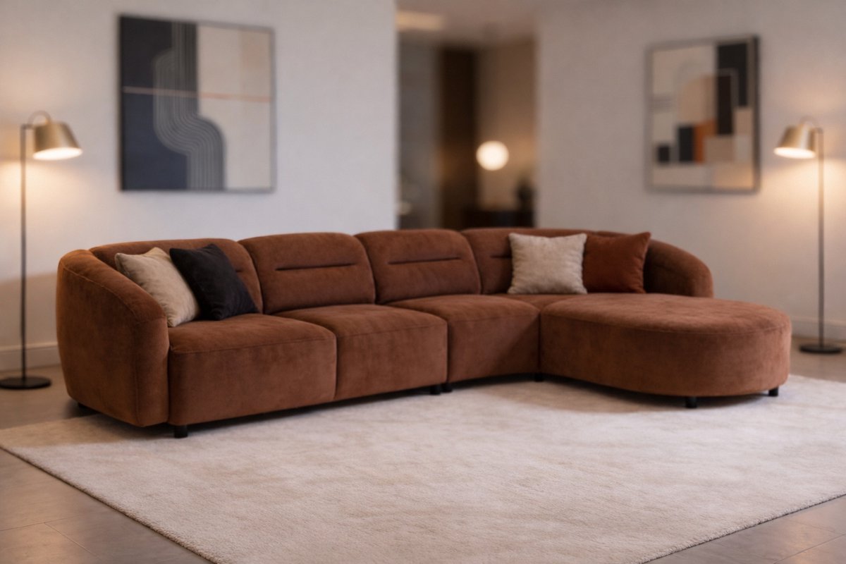 Valenza Curve – Koningstijl – Luxe Curve Bank – Organische Design Bank – Gebogen Bank voor Woonkamer