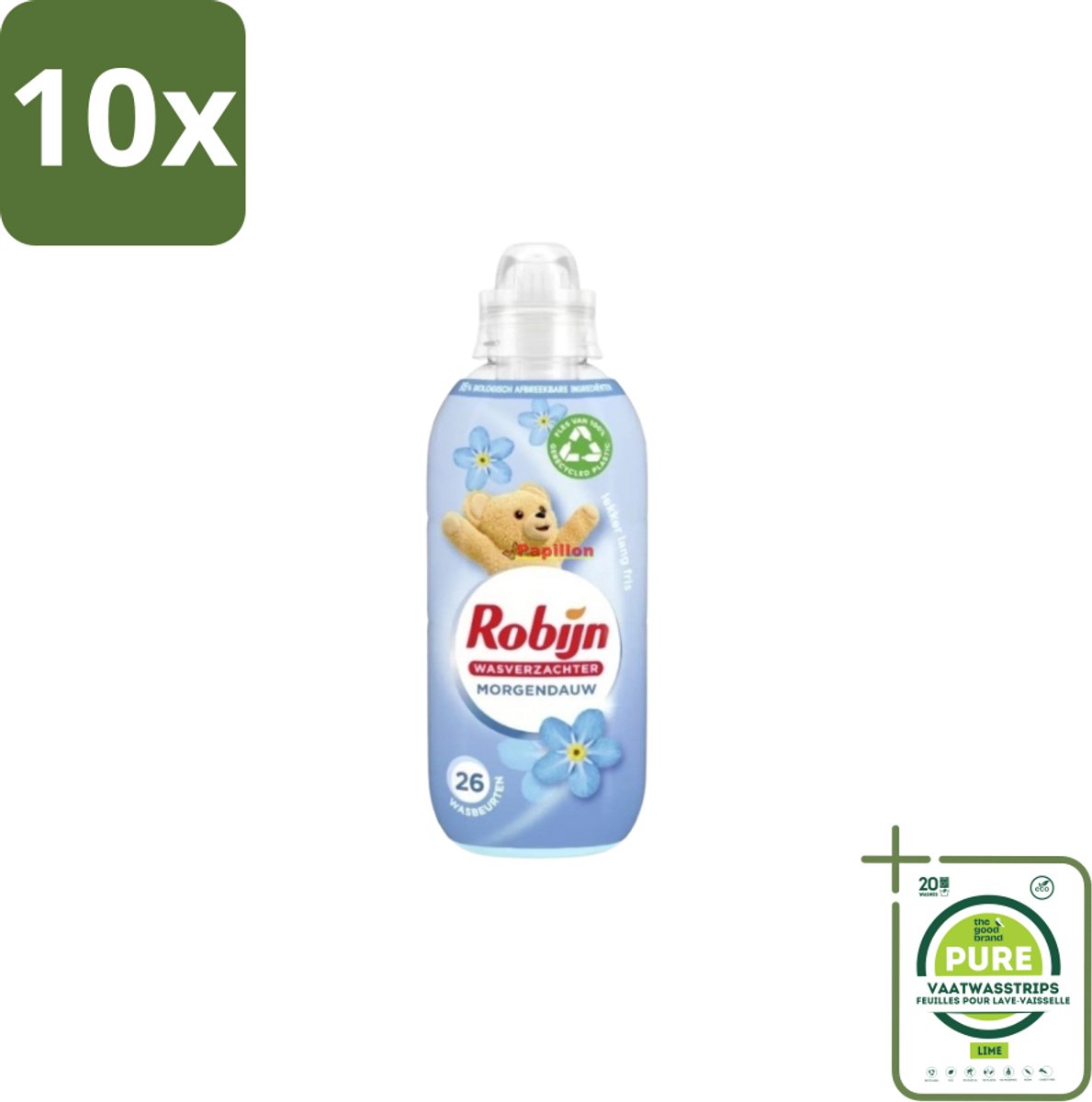 10 x Robijn – Wasverzachter – Morgendauw – 650 ml - Grootverpakking - Wasverzachter - Wasgeur - Zachtheid - Frisheid - Wasmiddel