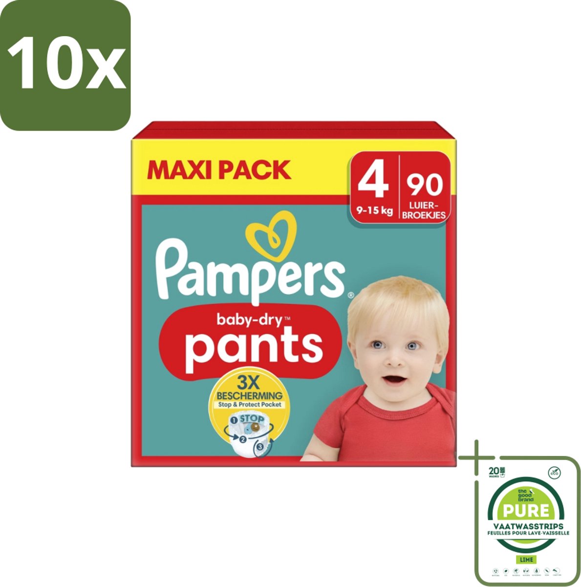 10 x Pampers – Luierbroekjes – Baby Dry Pants Maat 4 – 90 Luiers - Grootverpakking - Baby Luier - Luierbroek - Droge Luier - Luier Voor Baby - Luier Voor Kind