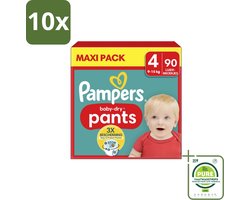 10 x Pampers – Luierbroekjes – Baby Dry Pants Maat 4 – 90 Luiers - Grootverpakking - Baby Luier - Luierbroek - Droge Luier - Luier Voor Baby - Luier Voor Kind