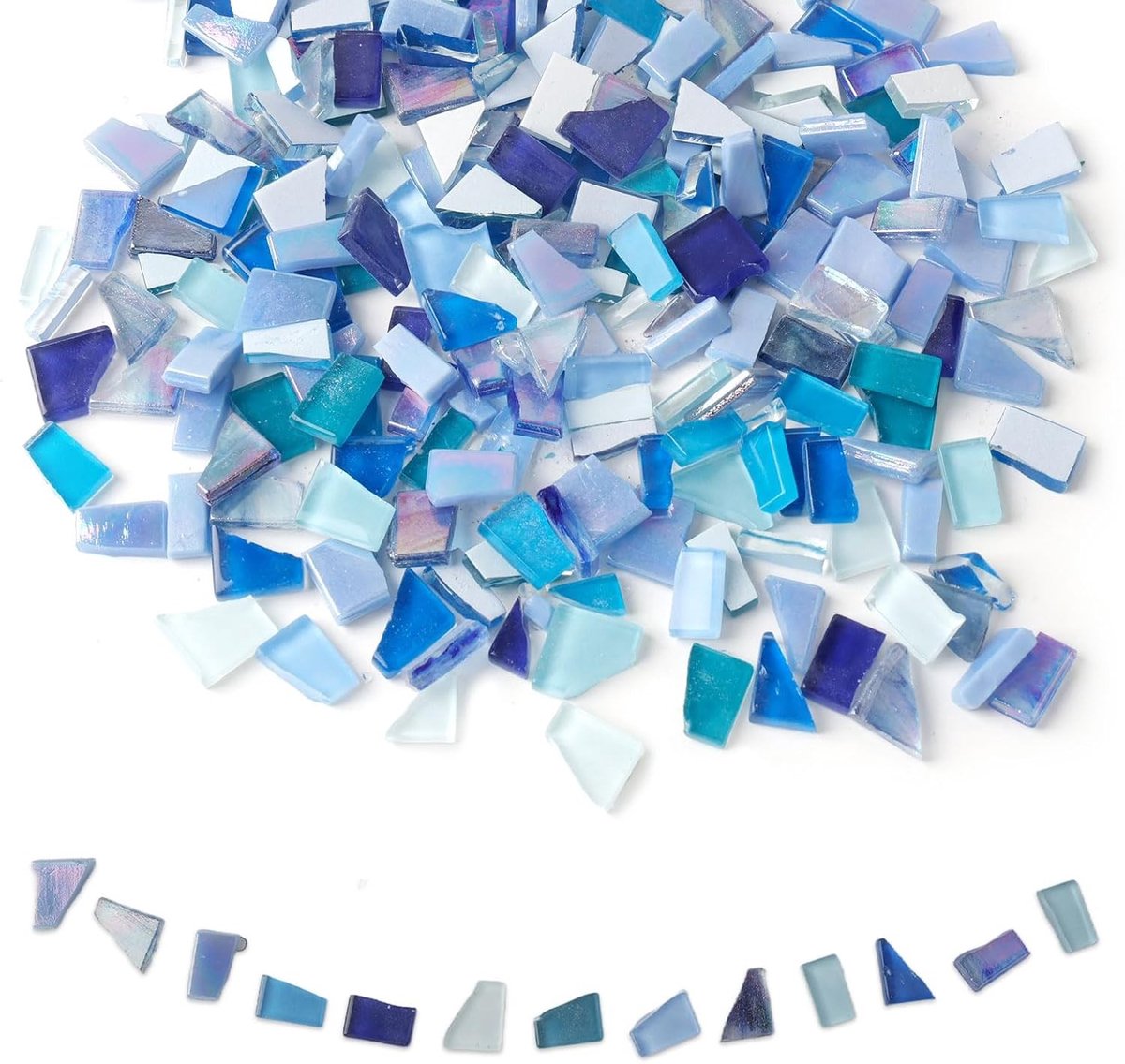 Mosaic Glazen Tegels voor Creatieve Projecten - Blauw, Decoratief en Duurzaam 1KG
