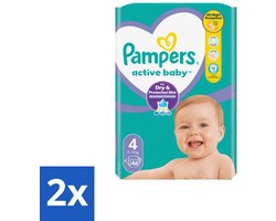2 x Pampers – Luiers – Active Baby Maat 4 – 46 Luiers - Baby Luier - Baby Droog - Baby Luchtdoorlatend - Baby Comfort - Baby Nacht