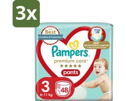 3 x Pampers – Luierbroekjes – Premium Care Pants Maat 3 – 48 Luiers - Luier - Luierbroek - Luier Voor Baby - Luier Voor Kind - Droge Billetjes