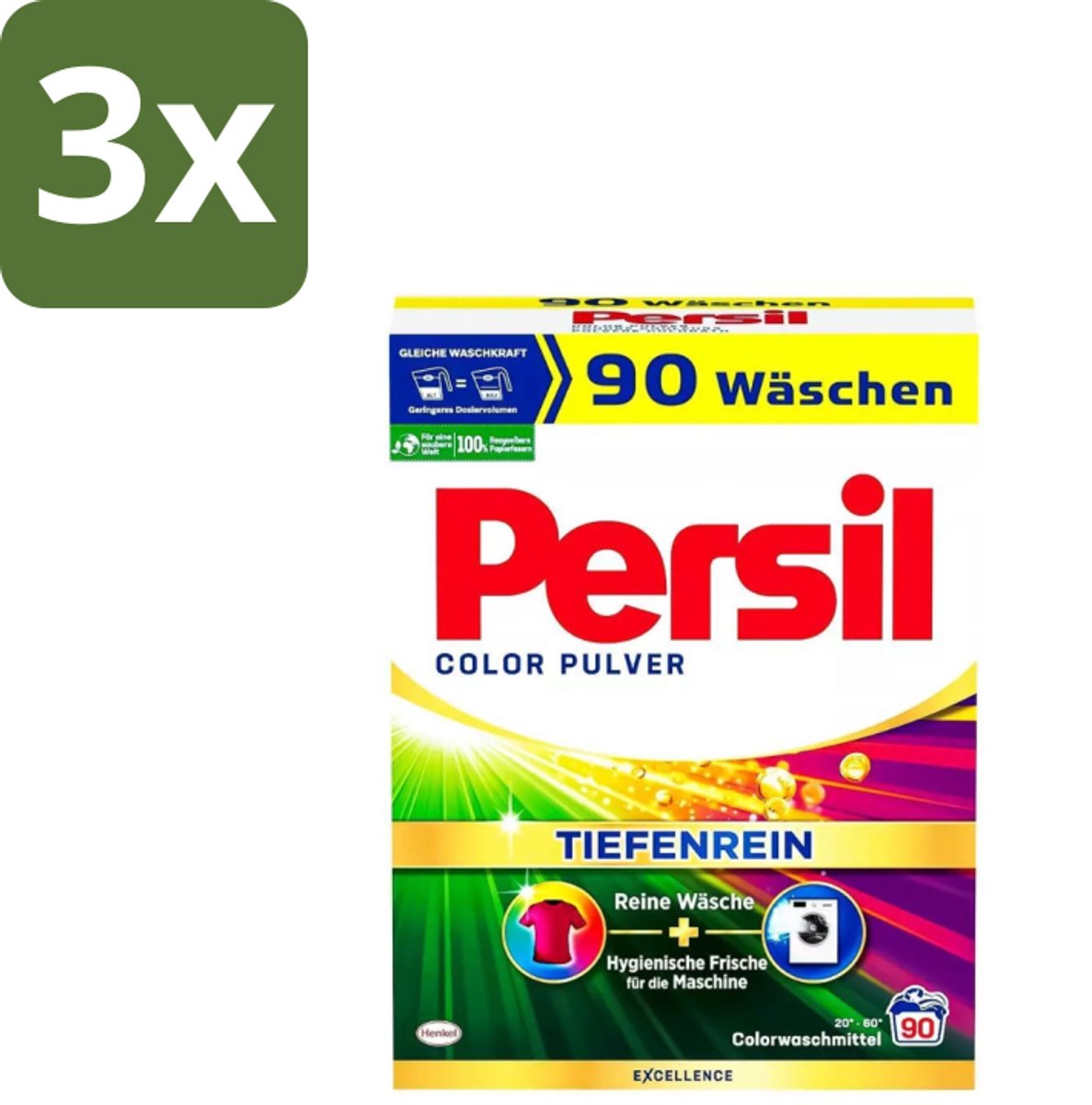 3 x Persil – Waspoeder – Universal Witte Was - 90 Wasbeurten - Wasmiddel - Waspoeder - Wasmachine - Reiniging - Vlekverwijdering