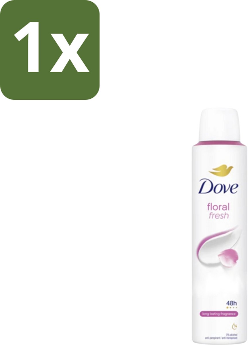 1 x Dove – Deodorant Spray – Floral Fresh – 200 ml - Anti-transpirant Spray - Zweetvermindering - Geur - Bloemige Geur - Geurvermindering
