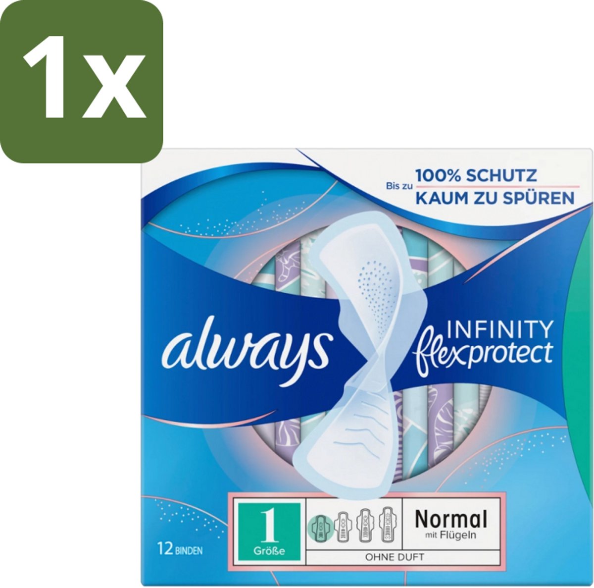 1 x Always – Maandverband – Infinity Normal - 12 Maandverbanden - Always Infinity - FlexFoam - Maandverband - Menstruatie - Absorptie