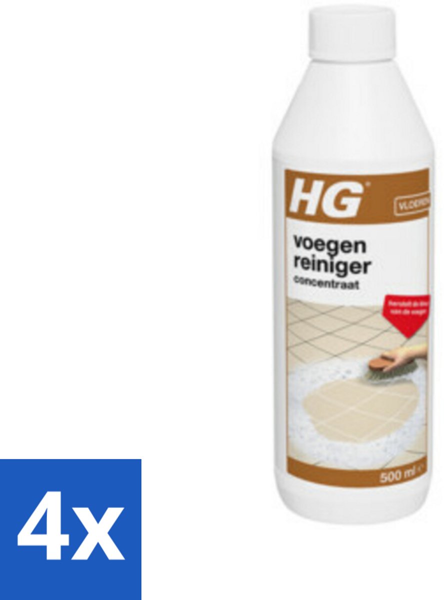 4 x HG Voegenreiniger Concentraat 500 ml - Vloer Voegen Reiniger - Voegen Schoonmaken - Voegen Opknappen - Voegen Wit Maken - Badkamerschoonmaak