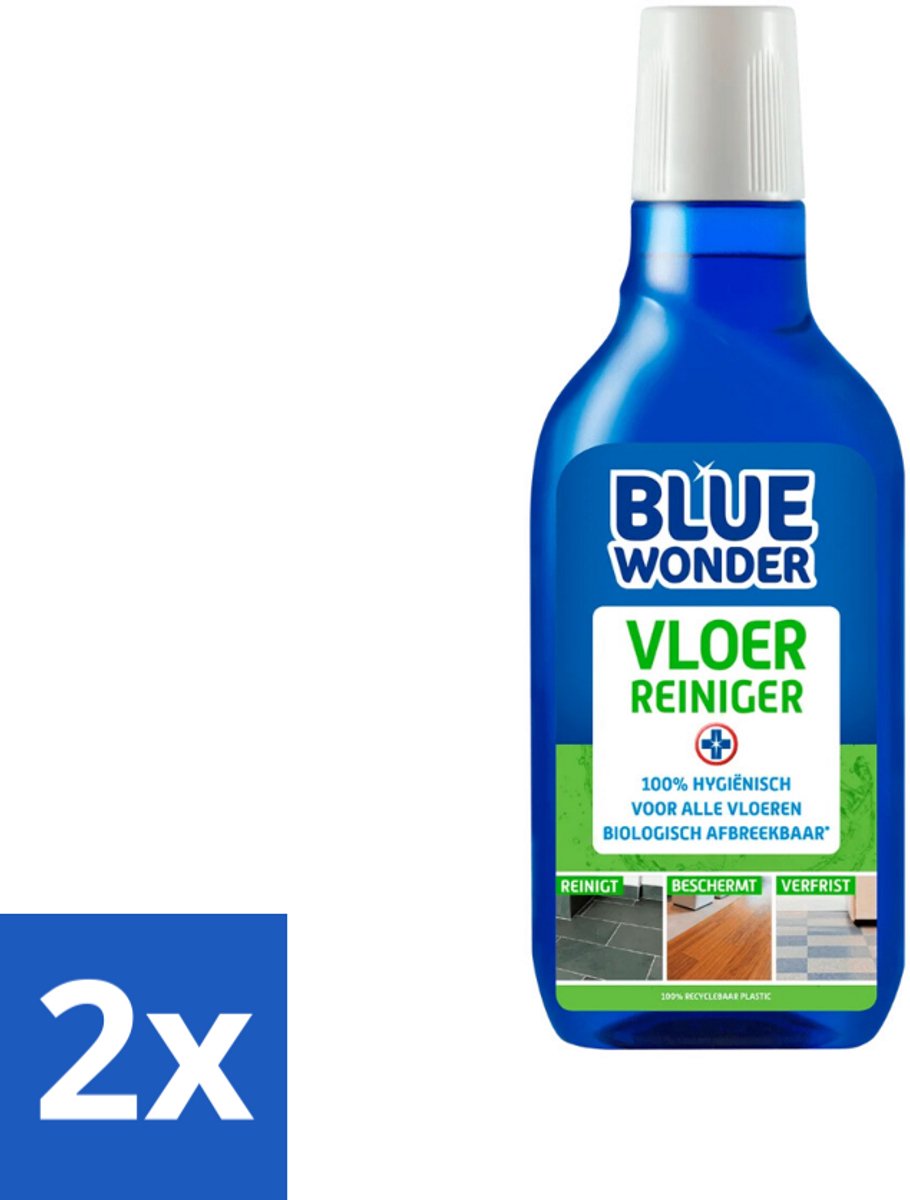 2 x Blue Wonder Vloerreiniger 750 ml - Vloerreiniger - Schoonmaakmiddel - HG - Vloeren Schoonmaken - Hardnekkig Vuil