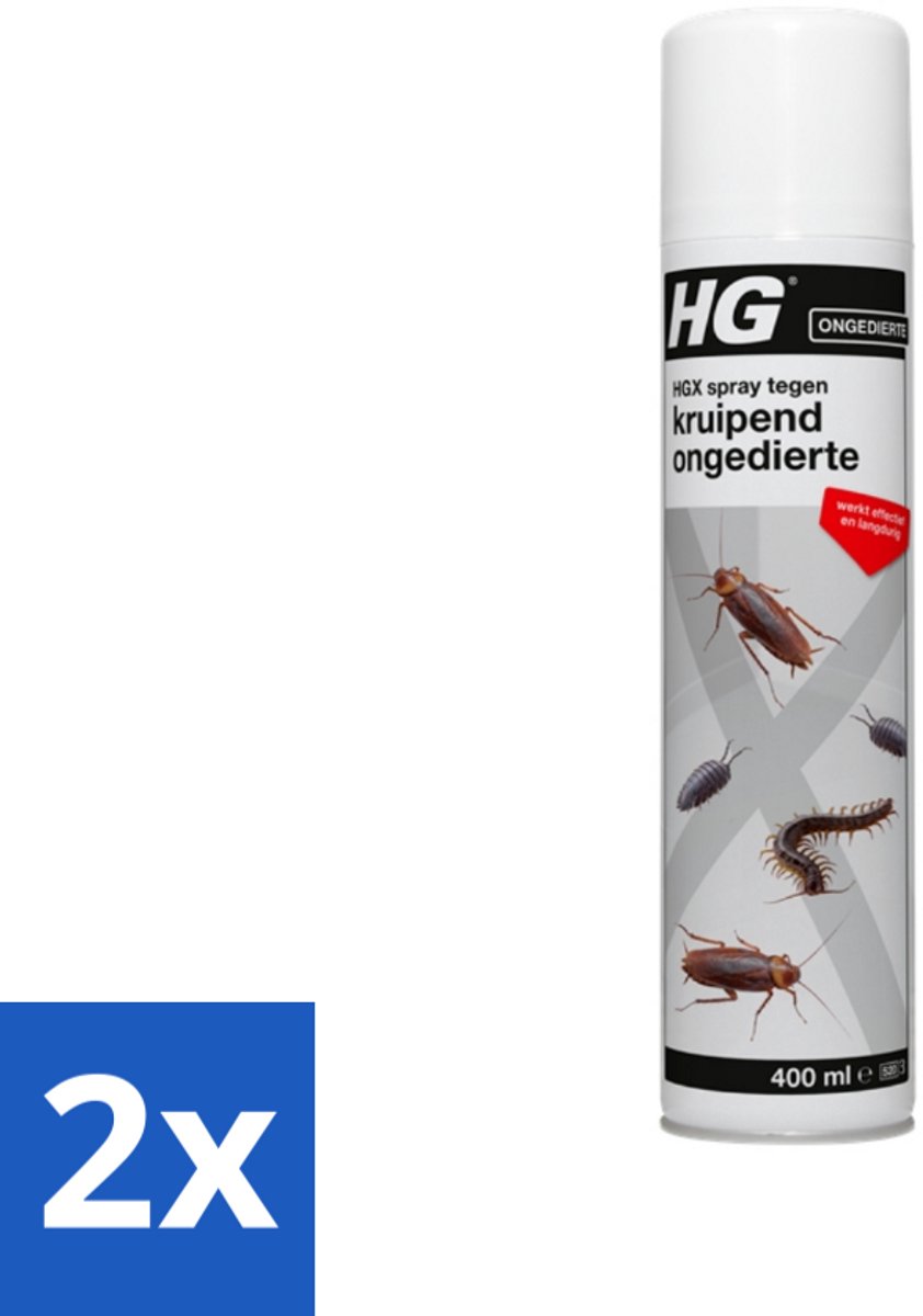 2 x HG X Tegen Kruipend Ongedierte 400 ml - Kruipend Ongedierte - Mieren Bestrijding - Kakkerlakken Bestrijding - Ongedierte Spray - Ongedierte Bestrijding Huis