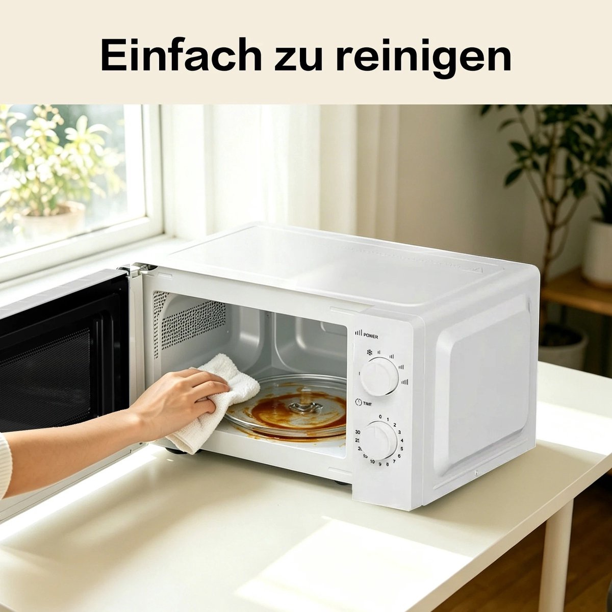 WentinkMo Magnetron - Galanz 20L 700W -Compacte magnetronoven V7 - wit-6 vermogensstanden