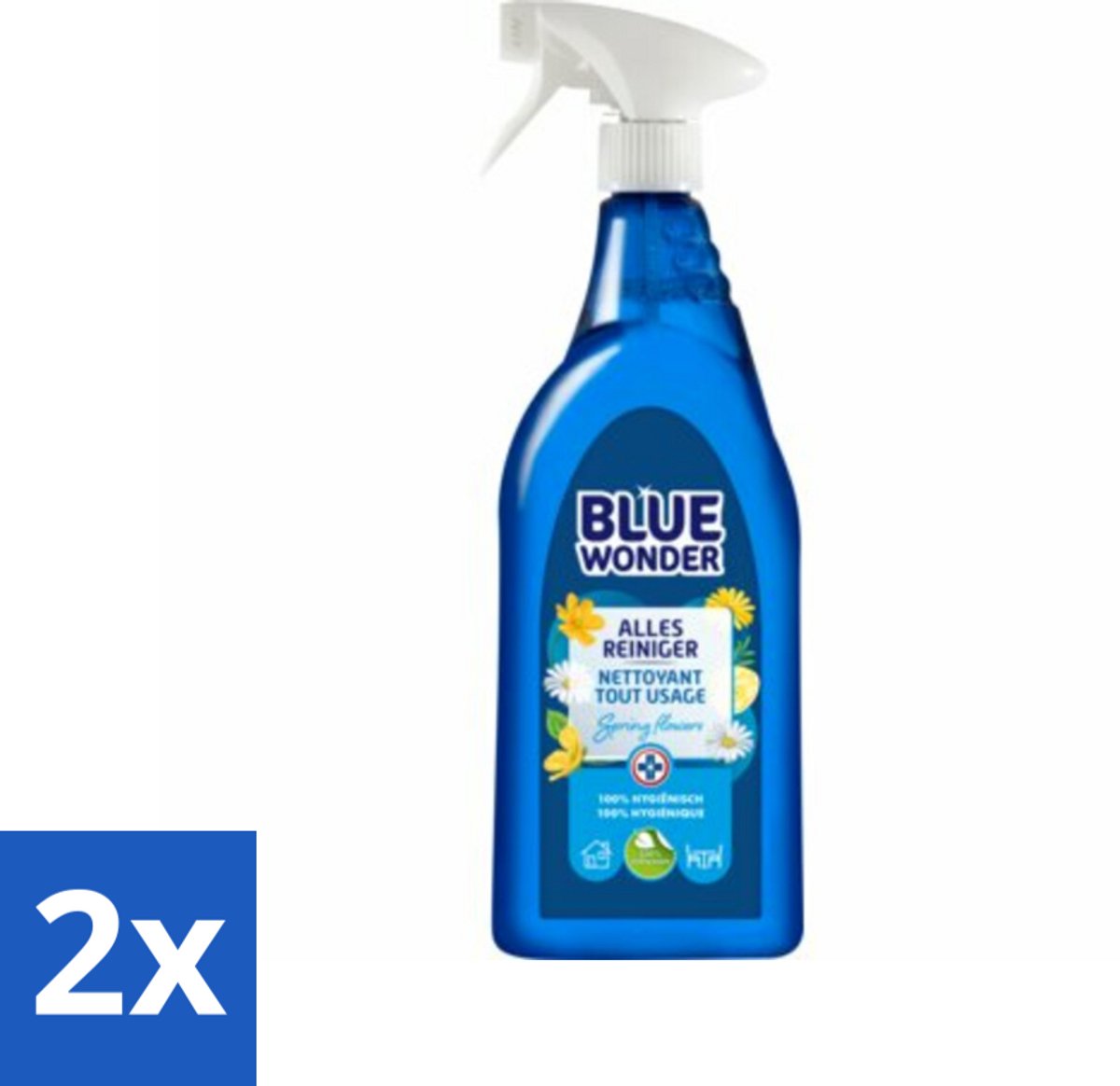 2 x Blue Wonder Allesreiniger Spray 750 ml - Allesreiniger - Schoonmaakmiddel - Reinigingsmiddel - Allesreiniger Spray - Biologisch Afbreekbaar