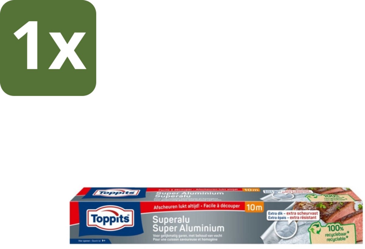 1 x Toppits – Aluminiumfolie – Super Sterk – 10 m - Koffiezetapparaat