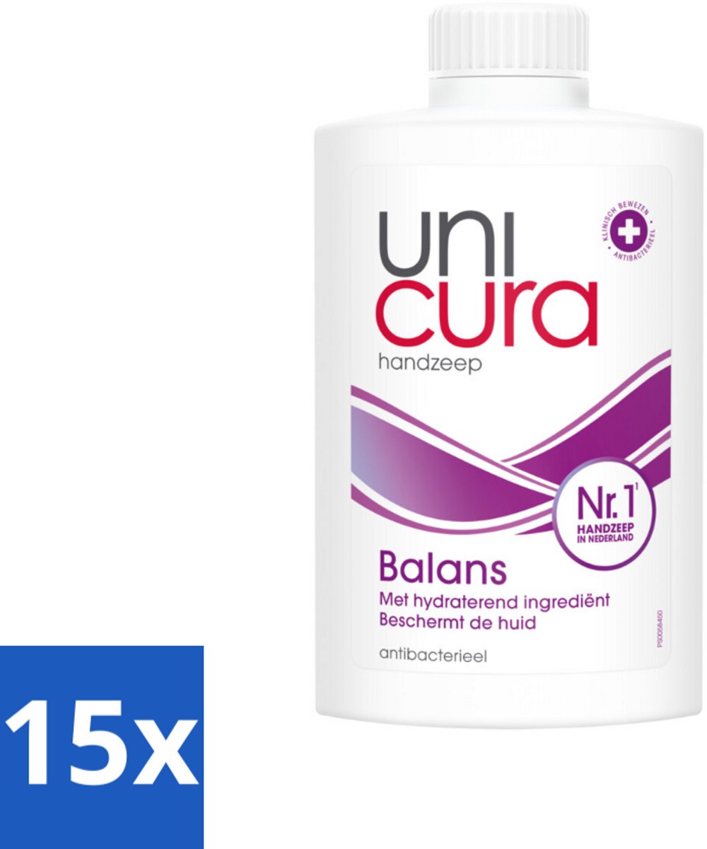 15 x Unicura – Vloeibare Zeep Navulling – Balans – 250 ml - Koffie - Koffiezetapparaat - Koffiezetapparaat