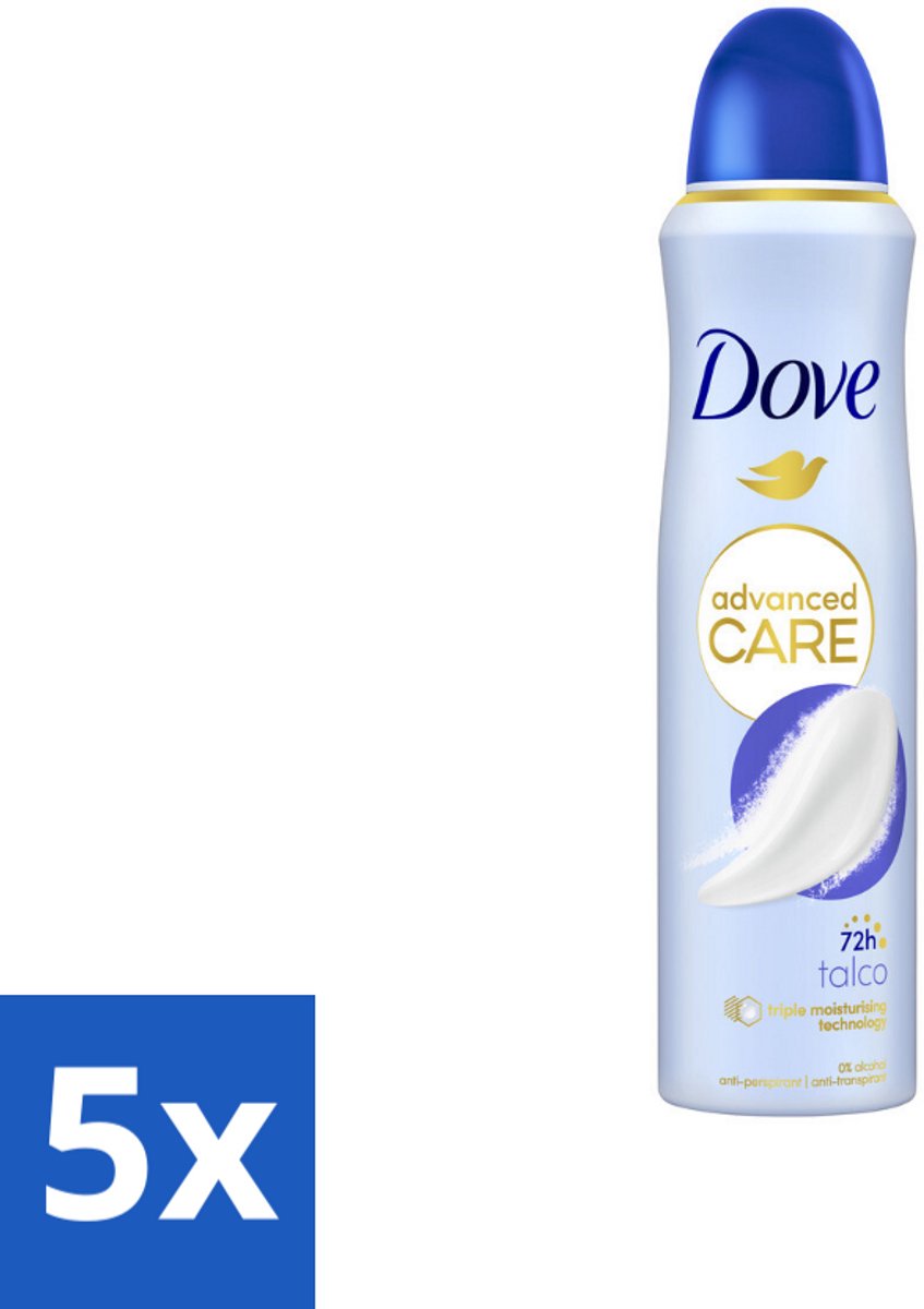 5 x Dove – Deodorant Spray – Talco – 150 ml - Anti-transpirant Spray - Talco Deodorant - Zweetvermindering - Geur Van Talco - Huidbescherming