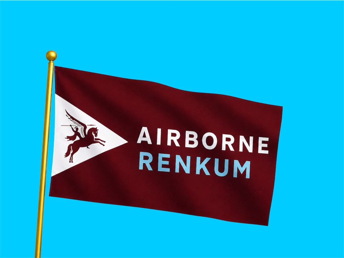 Airborne Renkum Vlag 200 x 300 cm | Officiële Airborne Uitvoering | 130 Grams Polyester