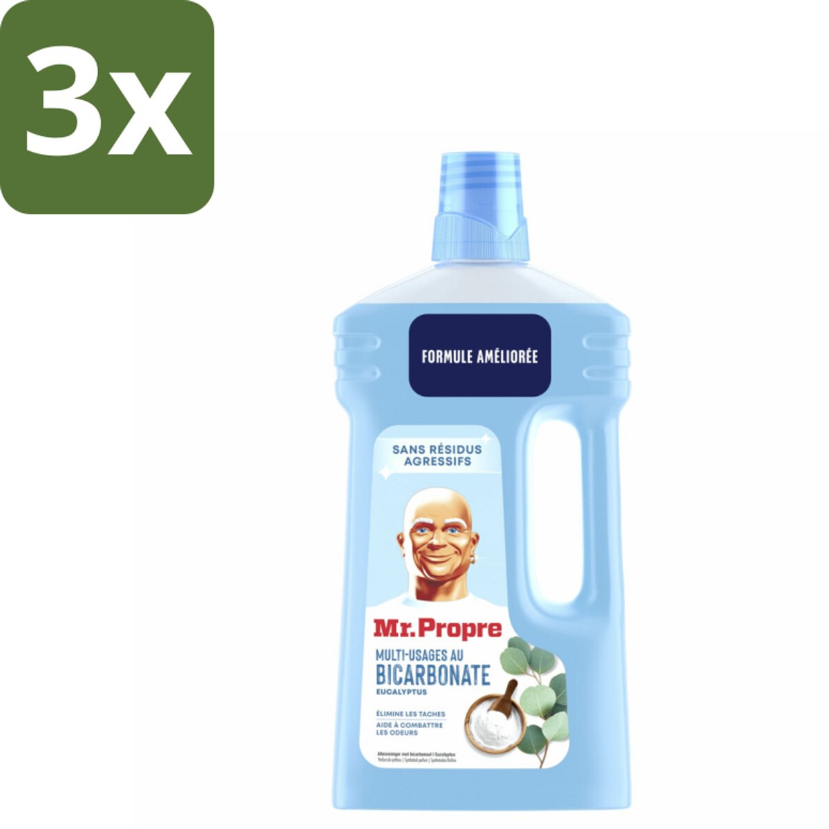 3 x Mr. Propre – Allesreiniger – Bicarbonaat & Eucalyptus – 1000 ml - Koffie - Koffiezetapparaat - Koffiezetapparaat