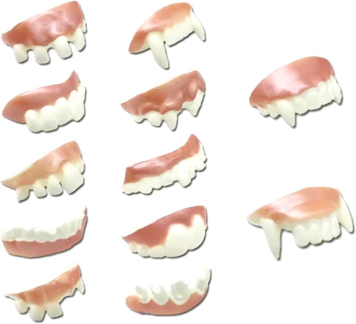 Demonen Tanden Set van 12 voor Halloween, Vampiertanden voor Cosplay en Verkleedpartijen, Perfect voor Feestjes en Maskerades