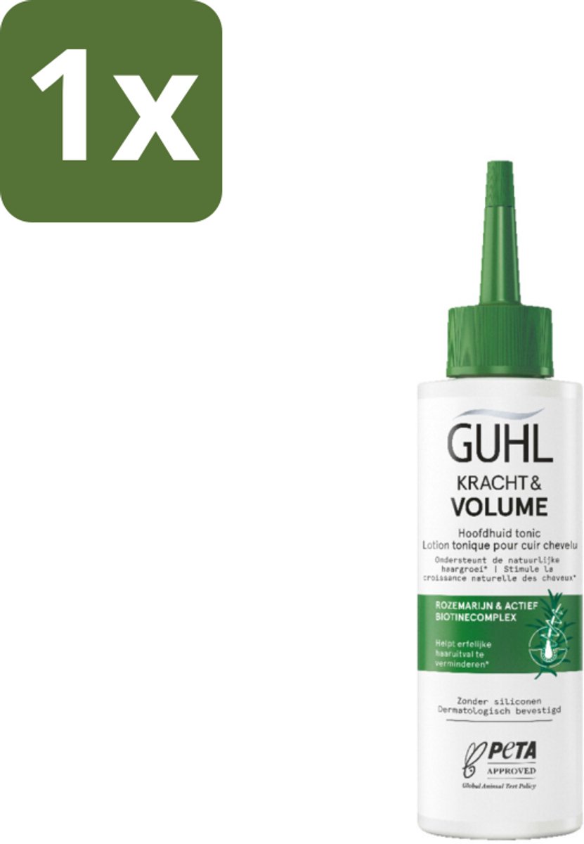 1 x Guhl – Scalp Tonic – Kracht & Volume – 125 ml - Haaruitval - Haargroei - Haar Stimuleren - Biotine - Rozemarijn