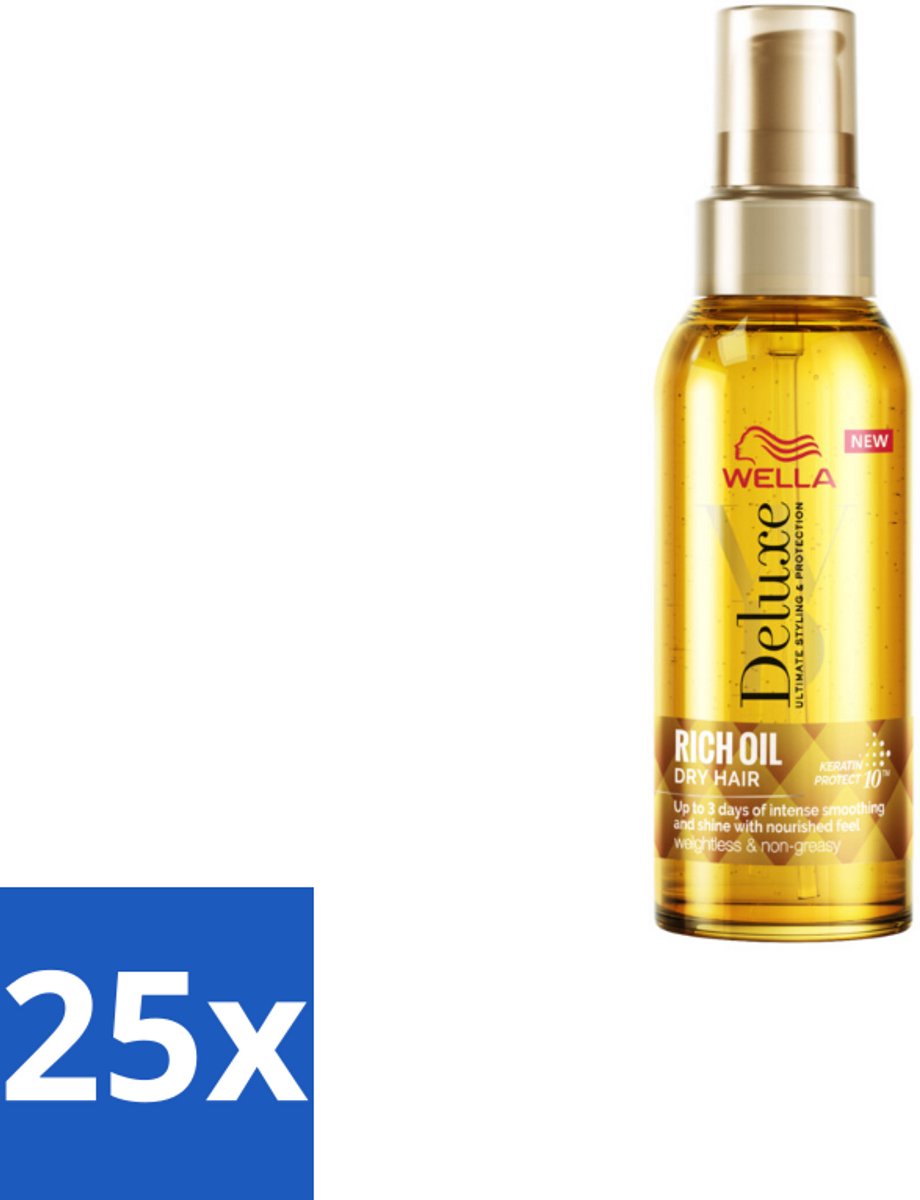 25 x Wella – Deluxe Oil Rich – Haarolie – 100 ml - Haarolie - Glansversterkend - Voedend Haar - Beschermend Haar - Droog Haar