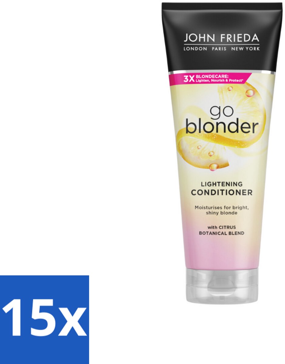 15 x John Frieda – Conditioner – Sheer Blonde – Kleurverhelderend – 250 ml - Kabel - Kabels - Kabelsysteem