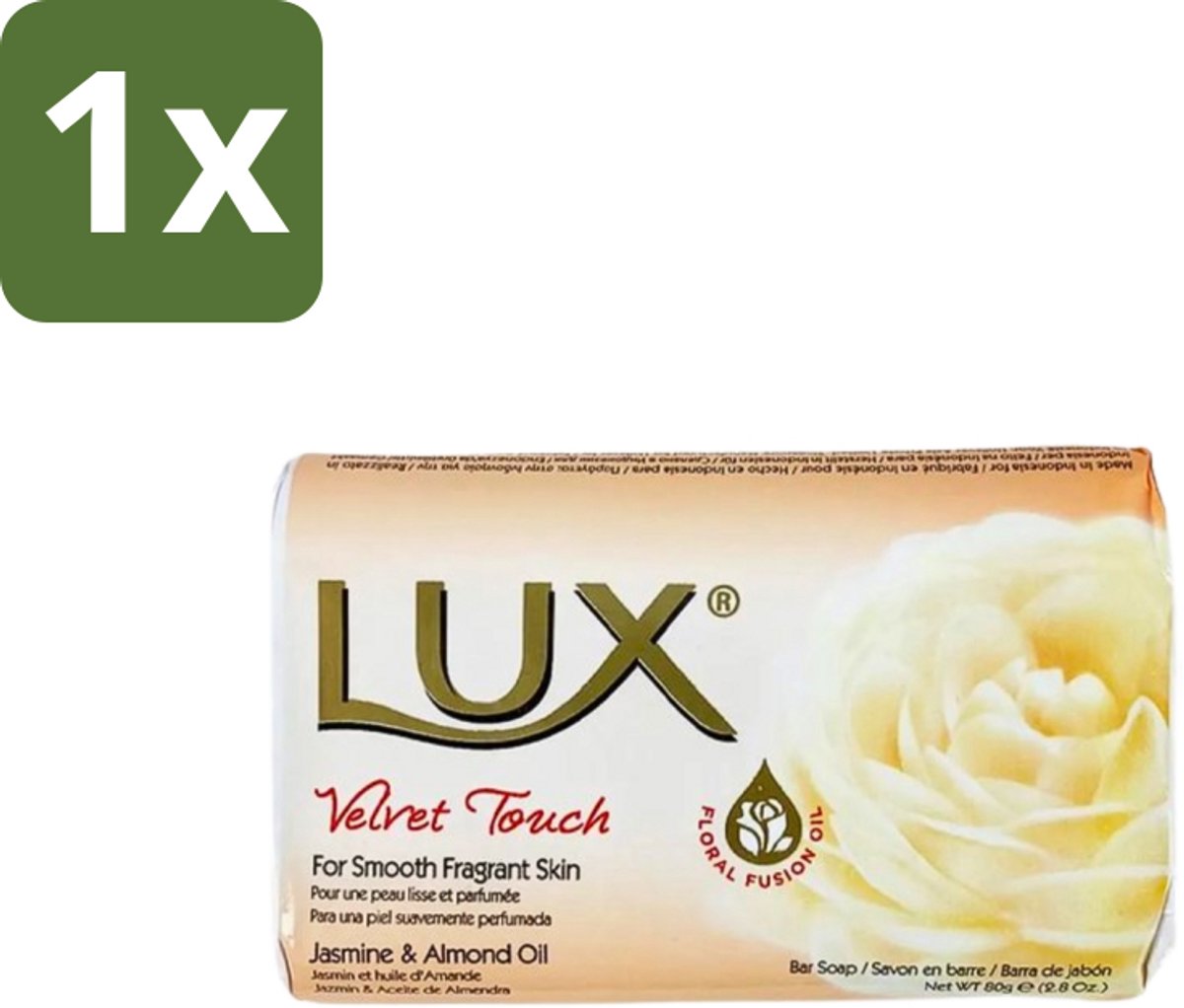 1 x Lux - Zeep - Velvet Touch - Hydraterend - Voor Geurige Huid - 80 g - Zeep - Hydraterende Zeep - Zijdezachte Zeep - Geurende Zeep - Huidverzorging