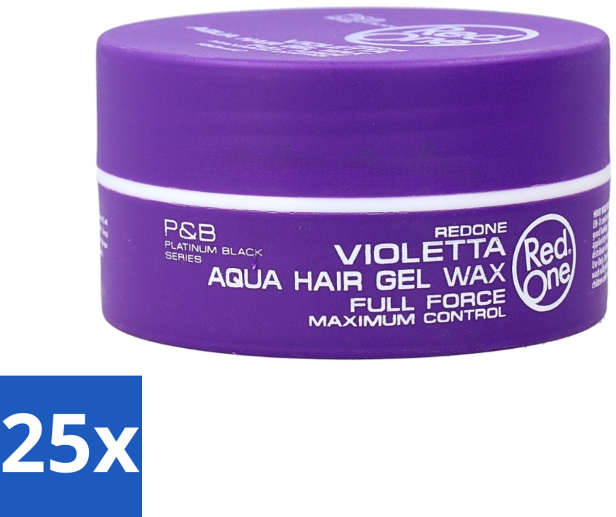 Red One - Haarwax - Quicksilver - Aqua Hair Gel Wax - Voor Sterke Hold & Glans - 150 ml - Bulkverpakking - 25 stuks