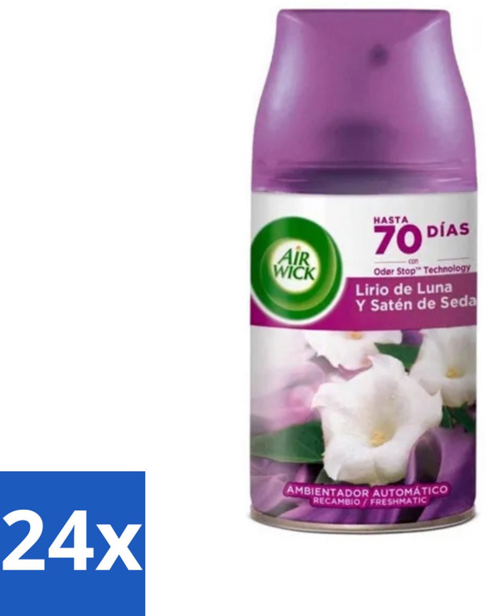 Air Wick - Luchtverfrisser Navulling - Maan Lelie - Automatische Spray - 250 ml - Voordeelverpakking - 24 stuks