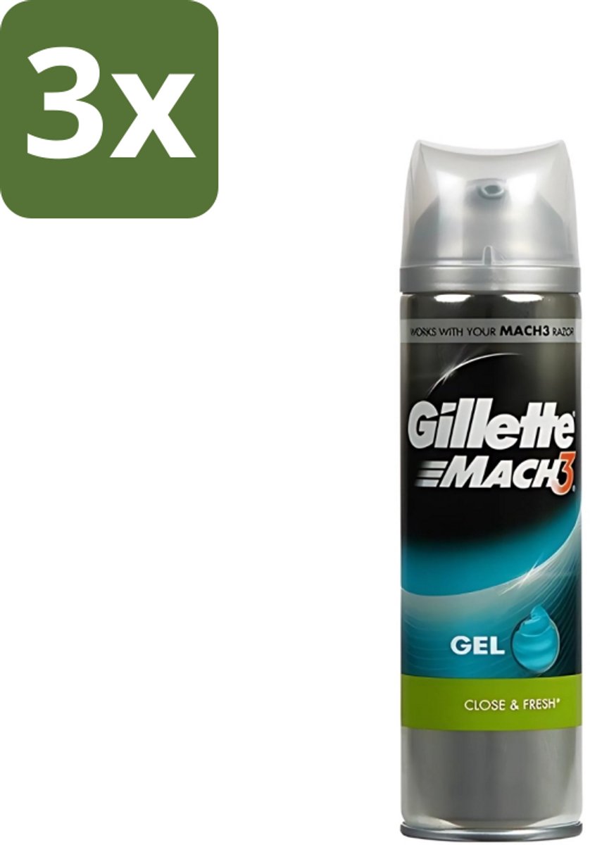 3 x Gillette - Mach3 - Scheergel - Complete Defense Extra Comfort - Verzorgend - 200 ml - Scheergel - Complete Defense - Extra Comfort - Huid Verzorging - Gevoelige Huid