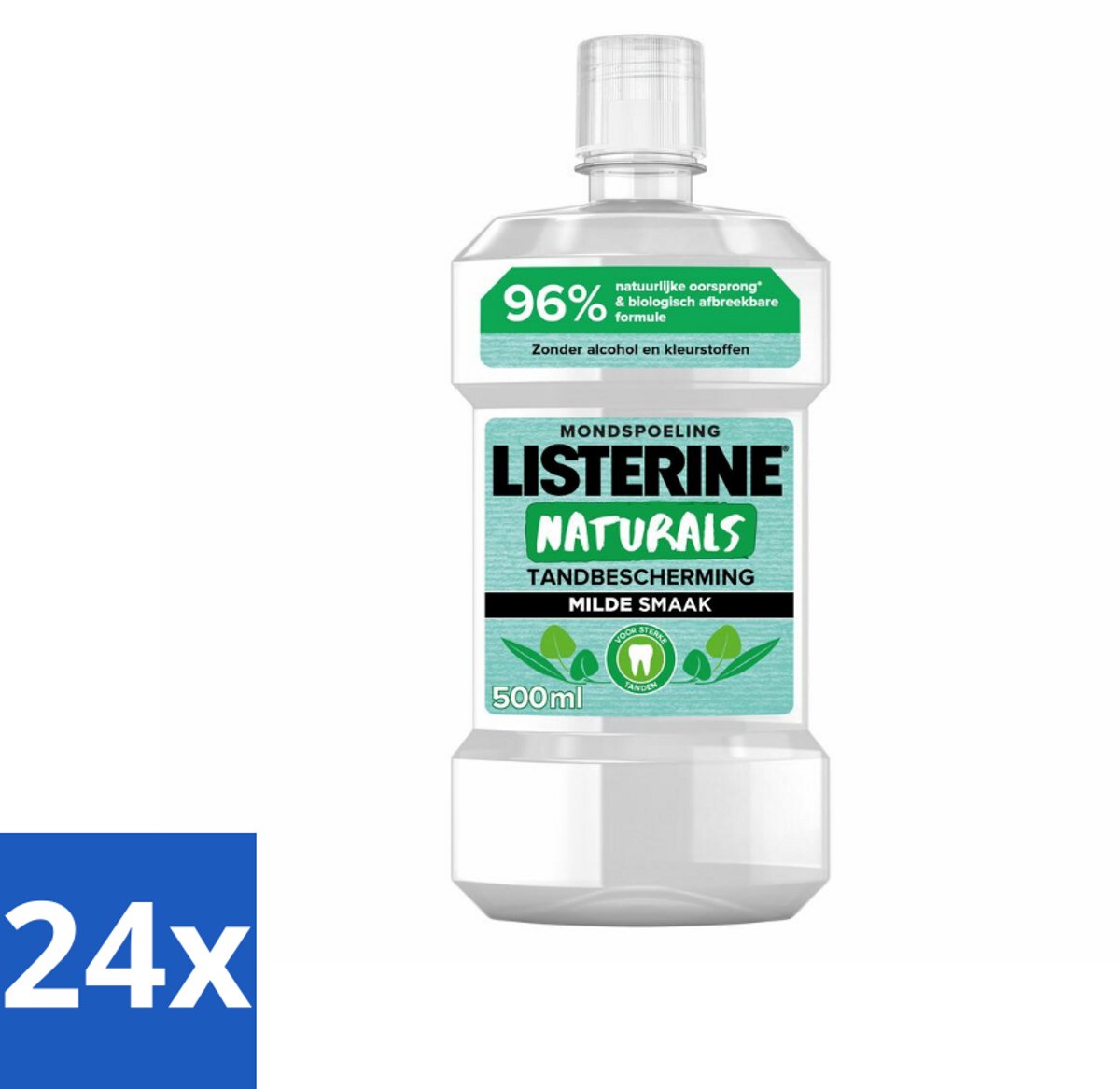 24 x Listerine Naturals Mondwater Tandbescherming 500 ml - Mondspoeling - Mondwater - Tandbescherming - Natuurlijk Mondwater - Tandgezondheid