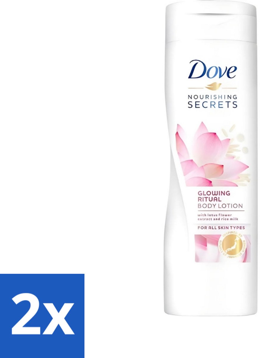 2 x Dove - Glowing Ritual - Bodylotion - Verzorgend en stralend - 400 ml - Bodylotion - Stralende Huid - Hydratatie - Huid Verzorging - Magnolia