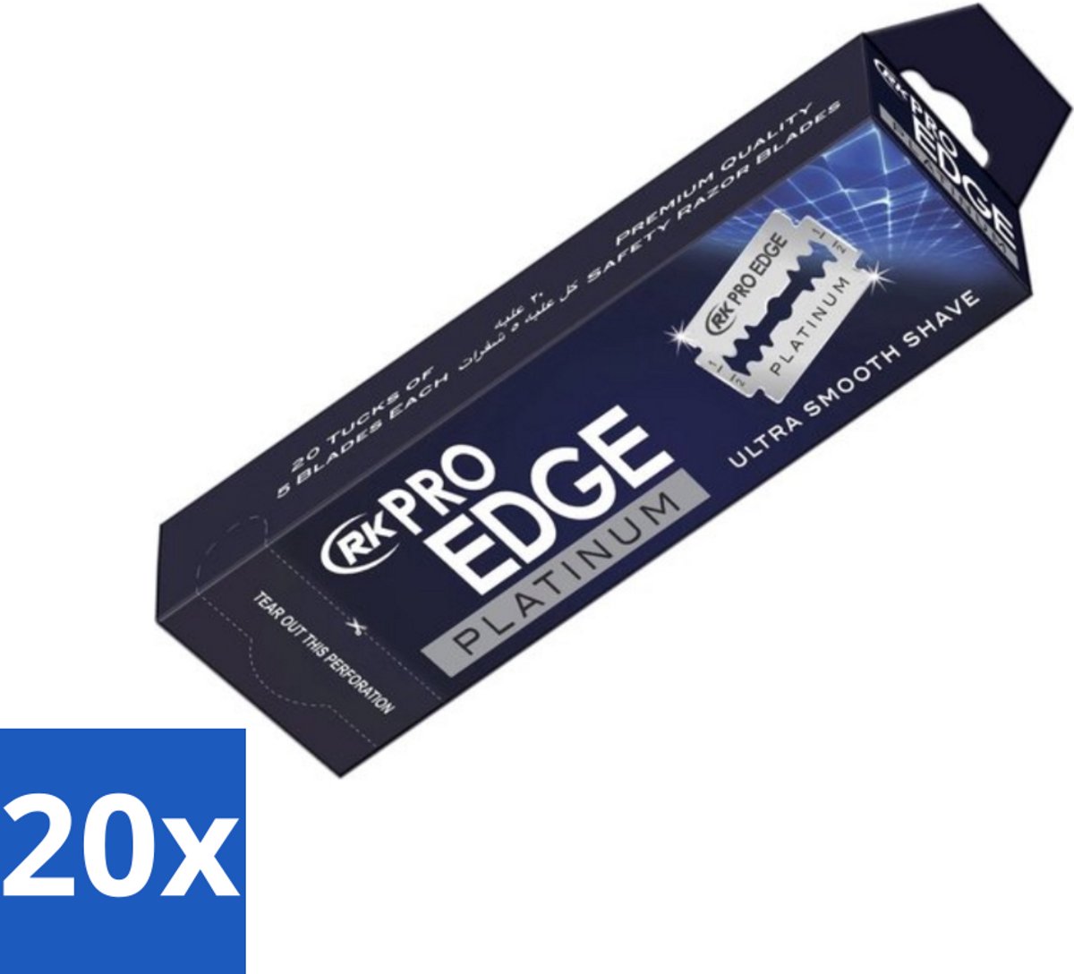 Pro Edge - Double Edge Blade - Dubbele Scheermesjes - Super Smooth Shave - 100 Mesjes - Bulkverpakking - 20 stuks