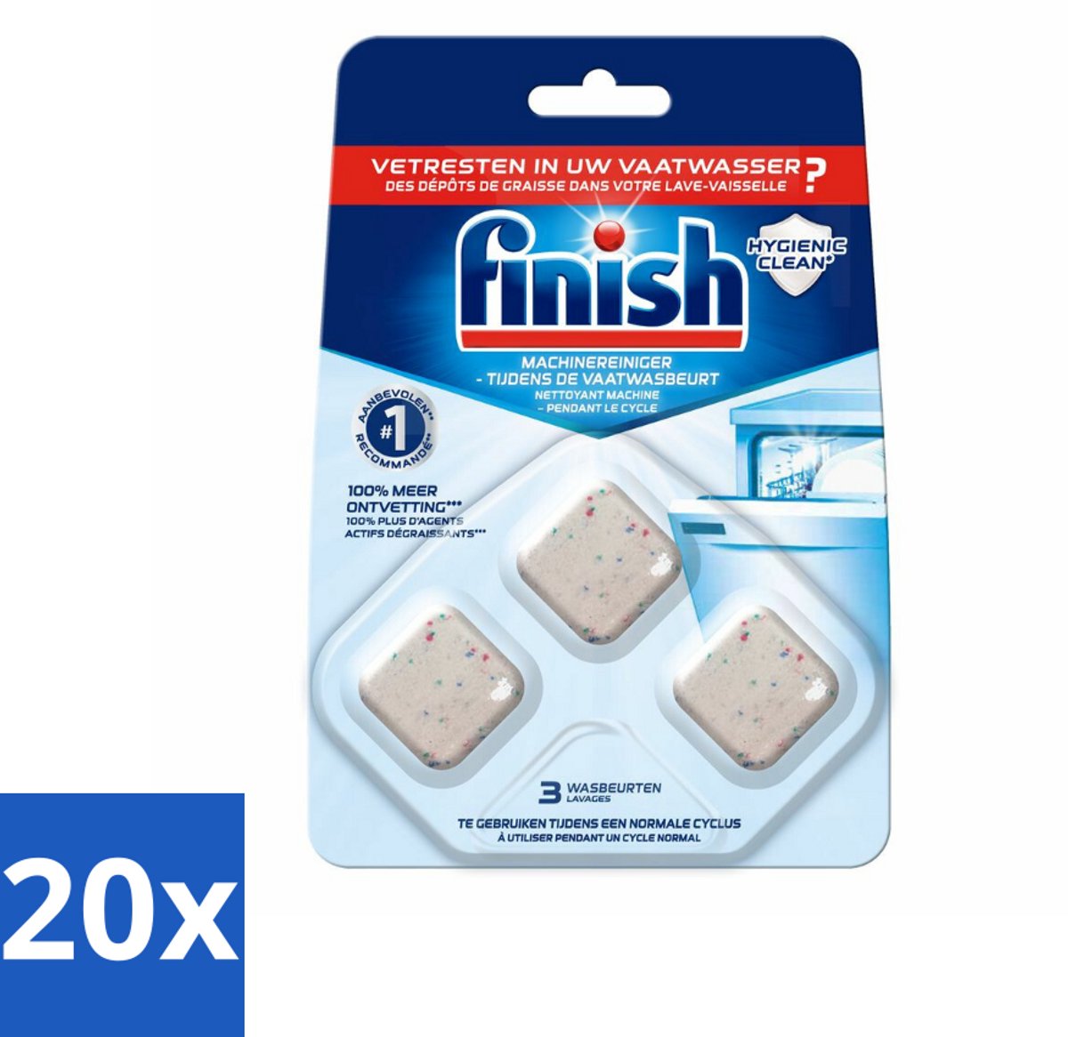 Finish Machinereiniger Tijdens de Wasbeurt 3 stuks per verpakking - Bulkverpakking - 20 stuks