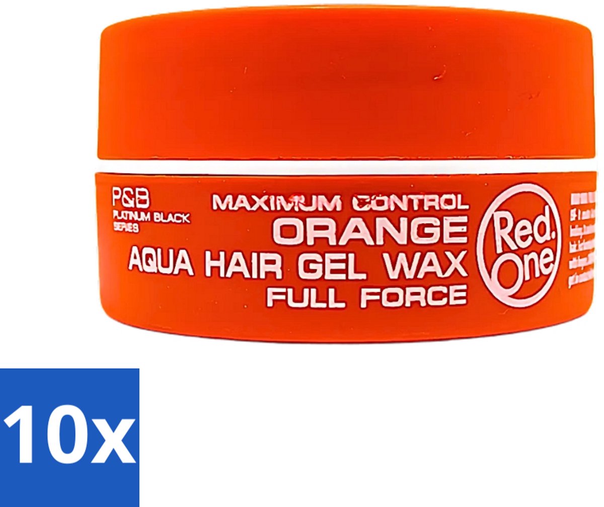 Red One - Haarwax - Aqua Orange - Verfrissende Styling - Voor Sterke Hold & Glanzende Finish - 150 ml - Bulkverpakking - 10 stuks