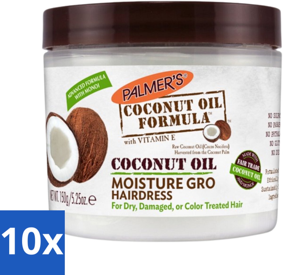 Palmers - Coconut Oil - Crèmespoeling - 150 ml - Bulkverpakking - 10 stuks