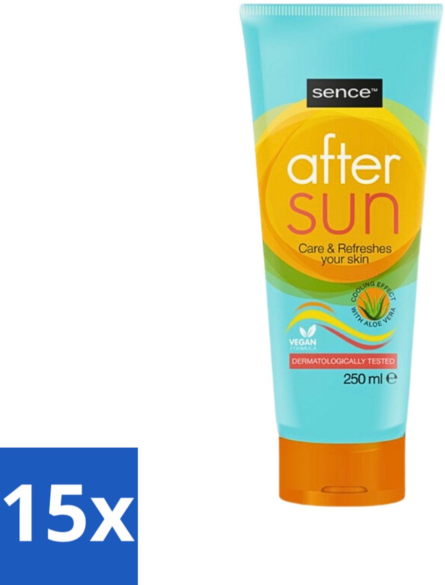 15 x Sence - After Sun - Lotion - Kalmerend - 200 ml - After Sun Lotion - Zonverbrande Huid - Huid Kalmeren - Aloë Vera - Zomerse Teint